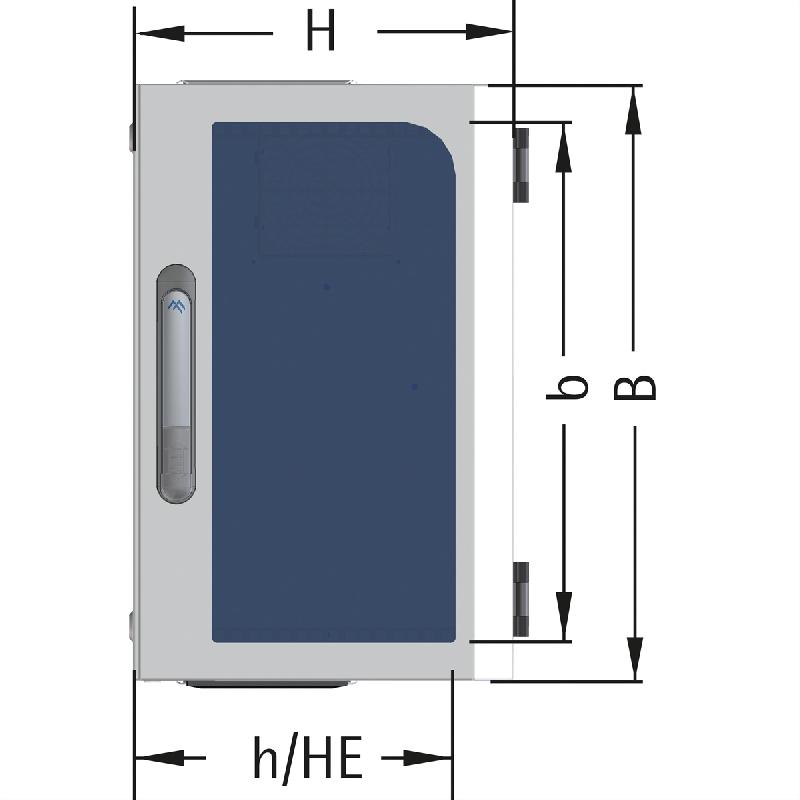 VARIndustry 2.0 Répartiteur mural 6 U 560x840x365mm, 2 portes_2