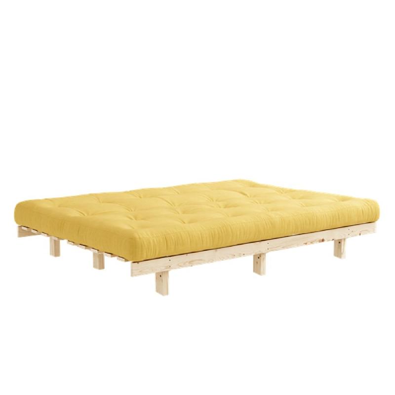 Banquette convertible futon LEAN KARUP - coloris jaune - couchage 130 x 190 cm - structure en pin massif_2