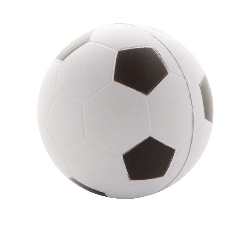 Balle antistress - forme ballon de football - mousse PU - 18g - couleur blanche_2