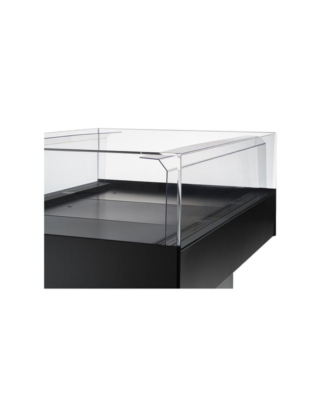 Îlot réfrigéré LINA 2 EUROVITRINE - bac réfrigéré positif avec 4 vitres panoramiques en verre trempé, dégivrage automatique, noir_2