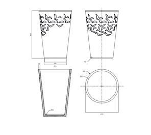 Panier JJ - Poubelle publique en béton haute performance - The Italian Lab - D 610, H 860 mm_2