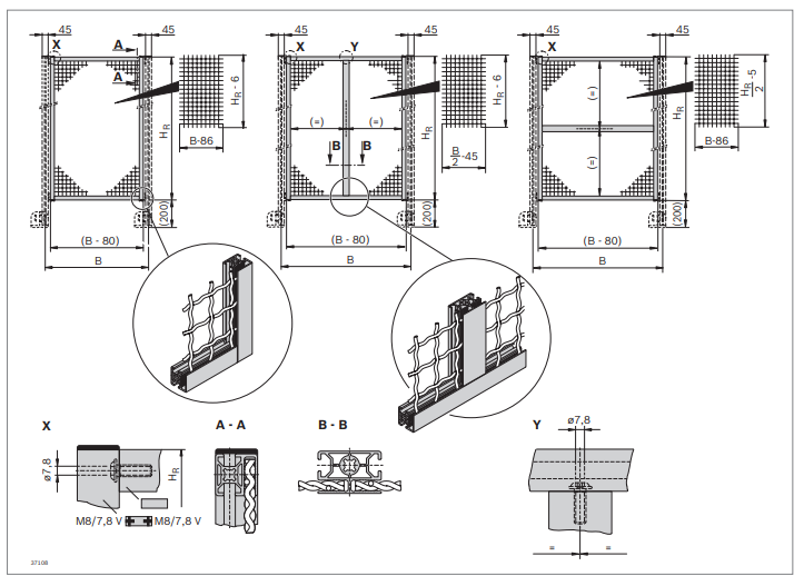 Profilé en aluminium anodisé pour grille de protection - 30x45 - compatible treillis ondulés WG30 et WG40_2