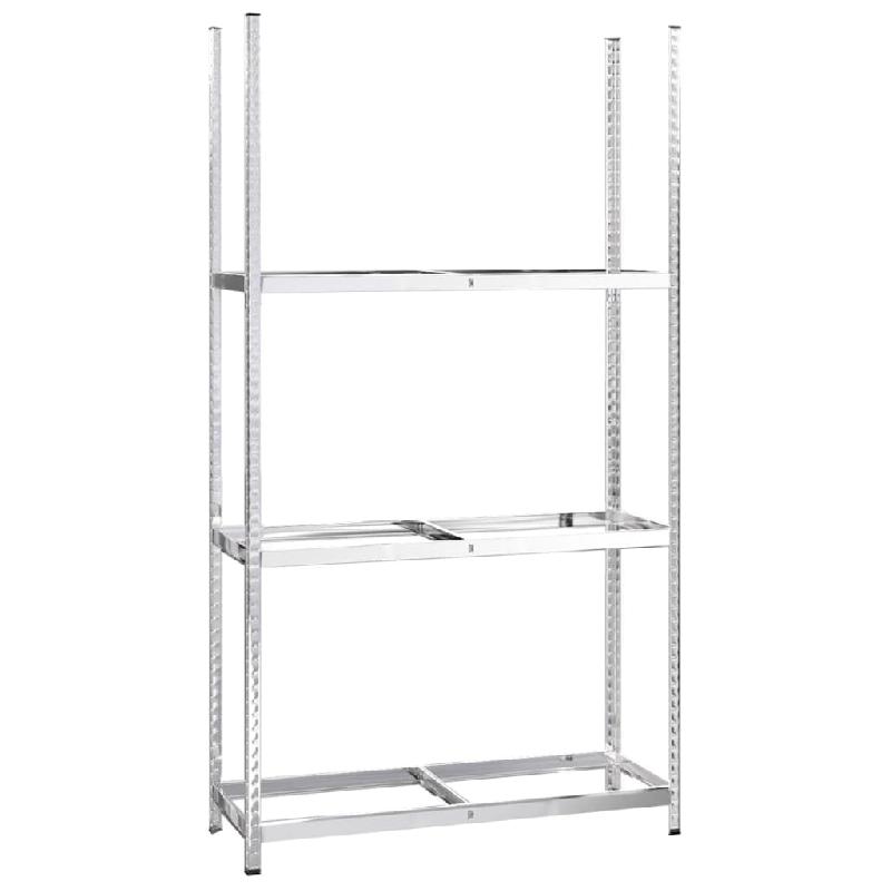 Vidaxl porte-pneus à 3 niveaux 3 pcs argenté 110x40x200 cm acier 3154234_2