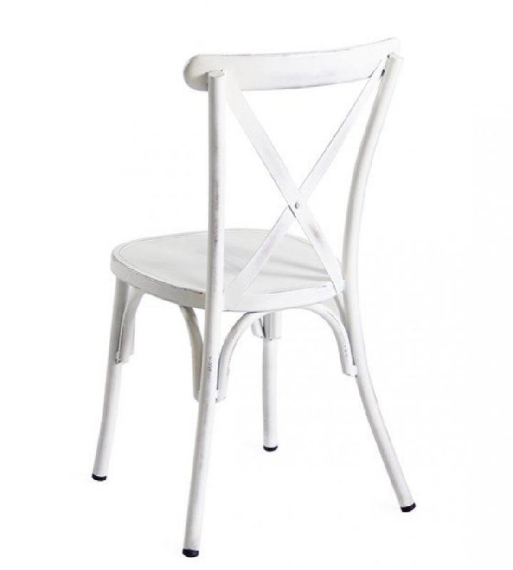 Lot de 4 Chaises - Empilables, Aluminium Vintage - CROSS_2