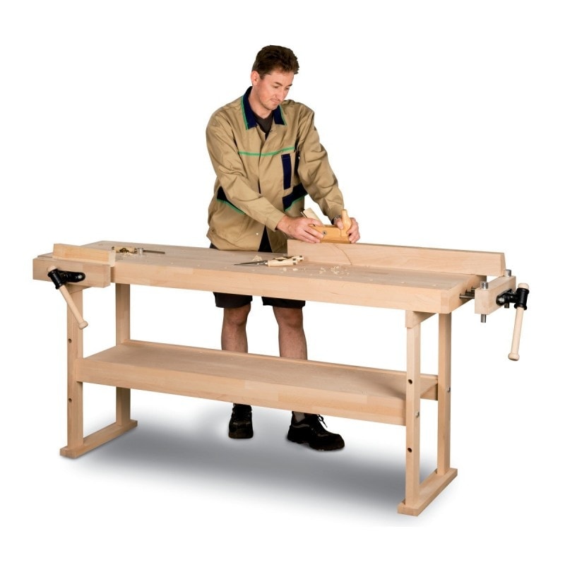 Etabli d'atelier Holzkraft HB 1401 - robuste en hêtre étuvé massif - capacité 350 kg_2