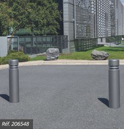 Borne inox - tube en acier inoxydable 304 brossé Ø 154 et 220 mm - épaisseur 2 mm - pommeau inox brossé_2