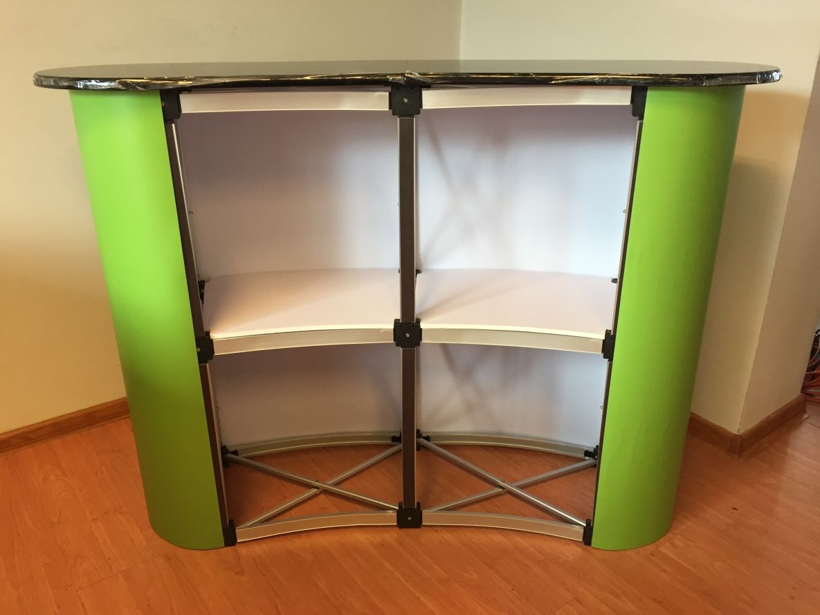 Comptoir pliable parapluie taille L - 2x2 avec plateau 40x130 cm et étagère intérieure_2