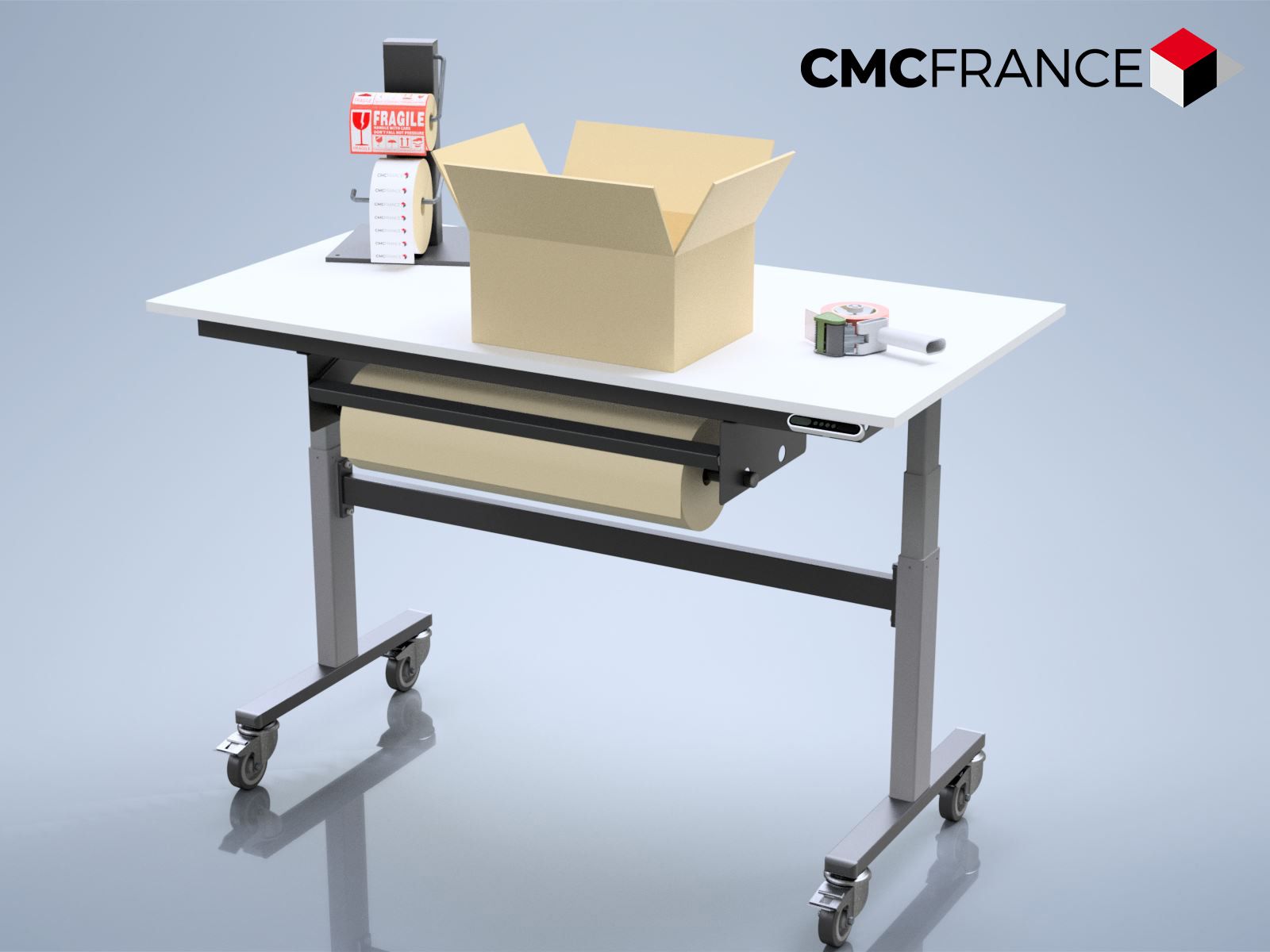 Table de travail Ergoflex - robuste, réglable en hauteur mécanique ou électrique - usage industriel et bureautique_2