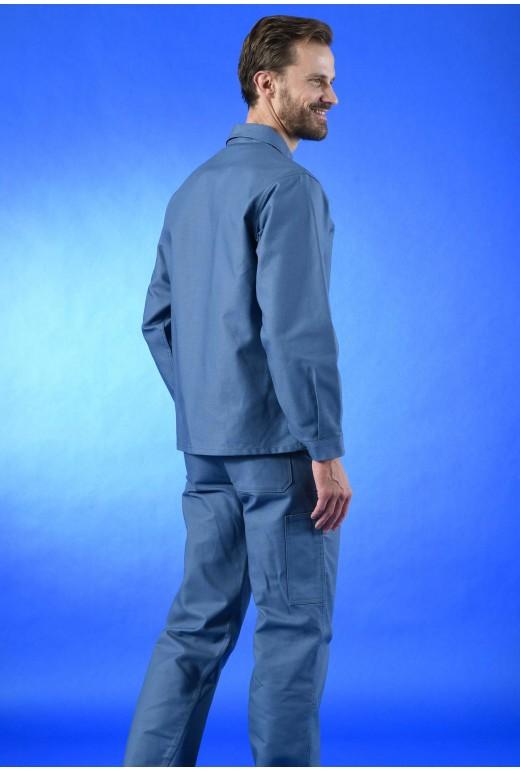 Veste de travail à boutons 100% coton croisé grise - Réf. 110*cr4_2