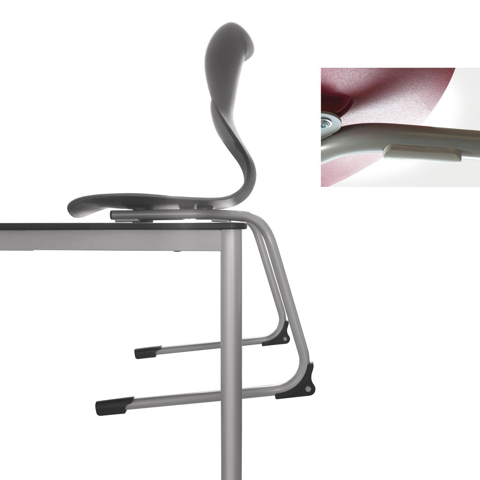 Chaise scolaire piètement luge - Chaise d'école avec coque en bois - EWS.4_2