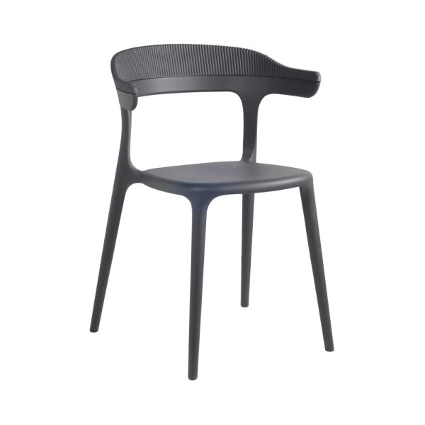 Fauteuil en résine LUNA STRIPE - Stamp - structure en polypropylène renforcée fibre de verre, dossier stripe_2