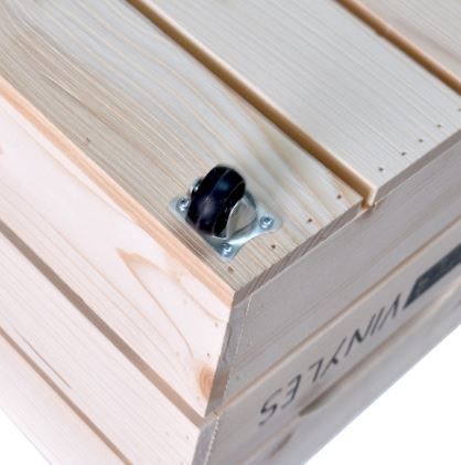 Chariot de rangement à vinyles - caisse en bois 100% made in France - Simply à Box - L54xH34xP36 cm - 4 roulettes PM_2