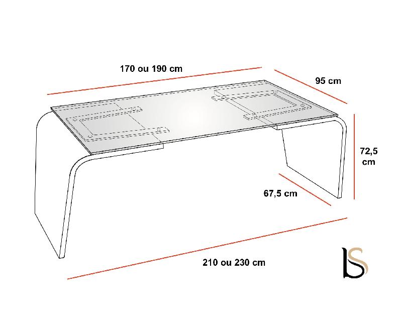Bureau de direction Larus en bois et verre - DellaRovere - 210, Noyer_2