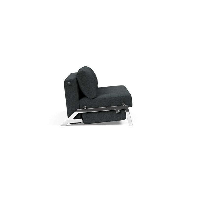 Innovation Living - Canapé design Cubed 02 Chrome convertible 200x160 cm - Tissu bouclé Black Raven_2