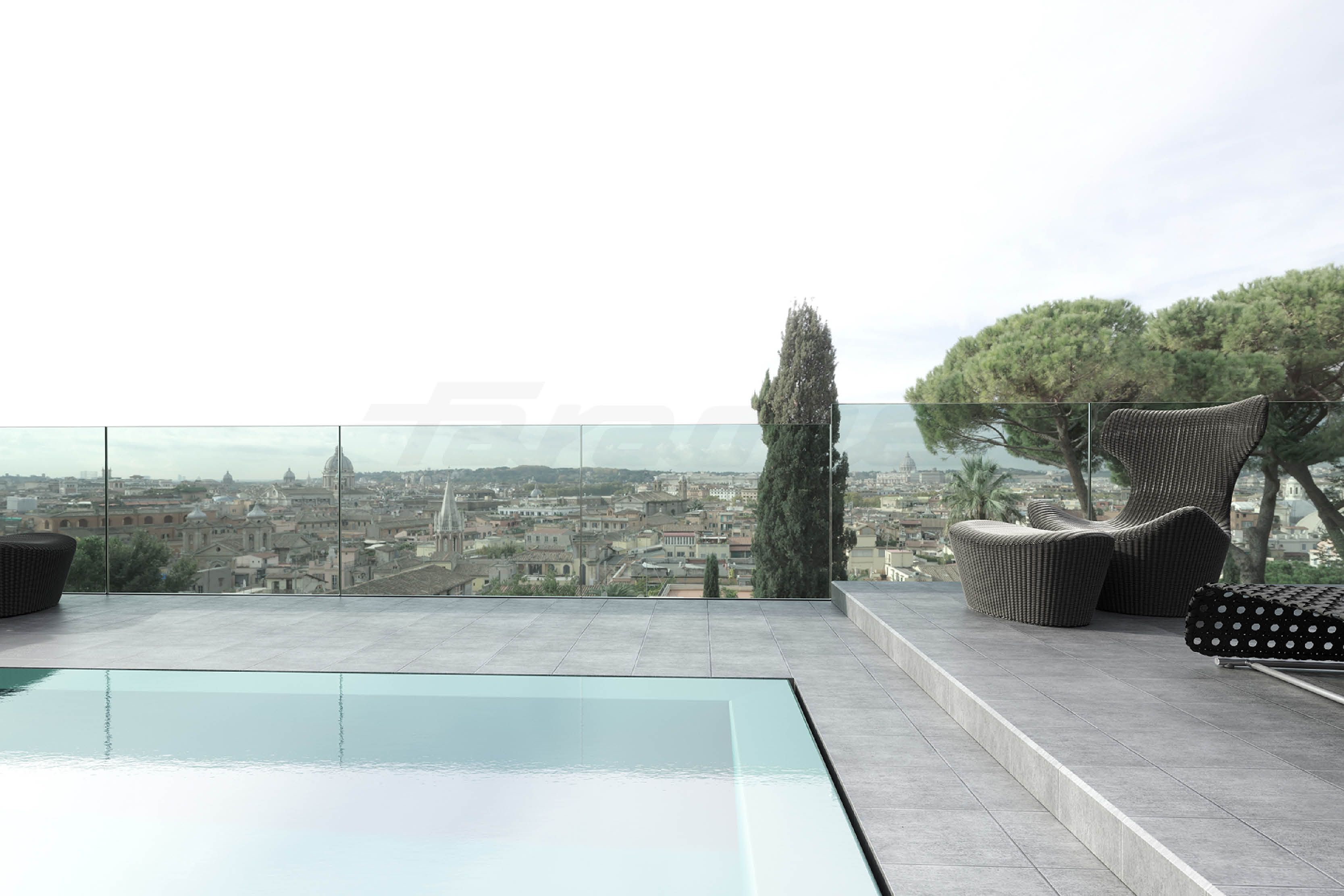 Ninfa 5 - garde-corps - faraone - en verre trempé feuilleté - dimensions de la section du profil : 101 x 148 mm_2