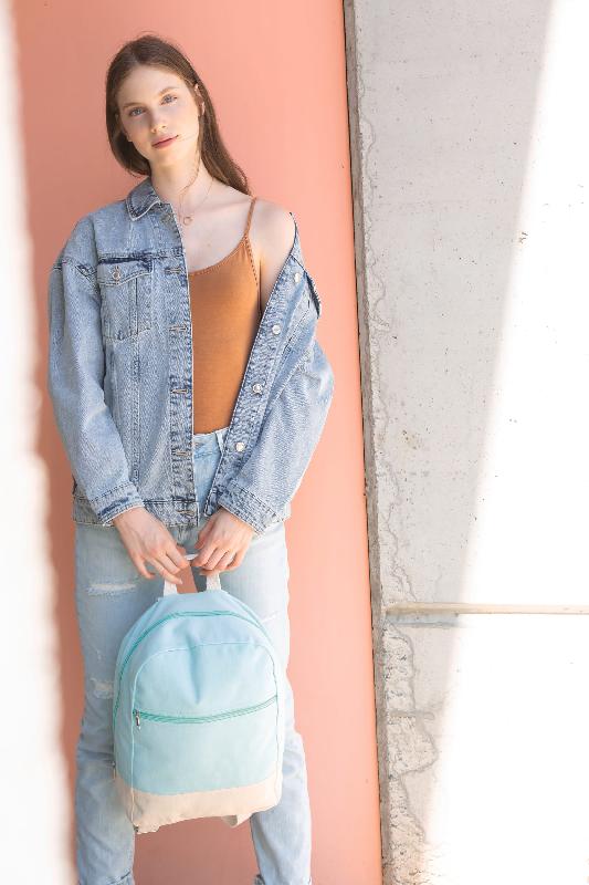 Sac à dos essentiel en coton - Kimood - Réf: KI0185 - Fond contrasté - 210 g/m²_2