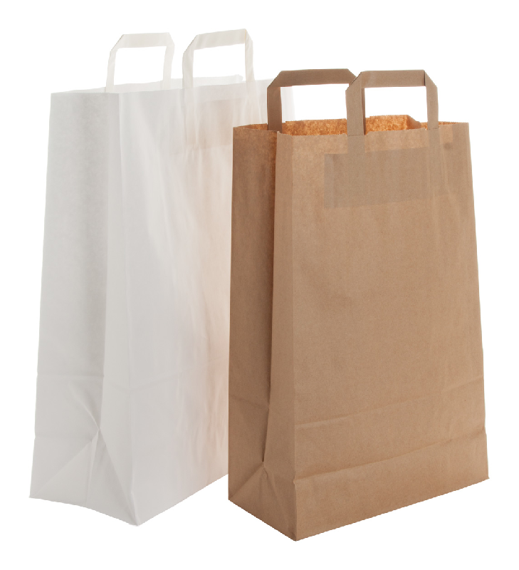 Sac publicitaire en papier kraft - poignée plate - 80 g/m² - couleur blanc_2