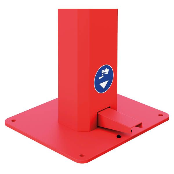 Borngel/r - distributeur de gel hydroalcoolique à pédale mécanique - Ingitek - acier rouge - capacité 1 litre - fabriqué en France_2