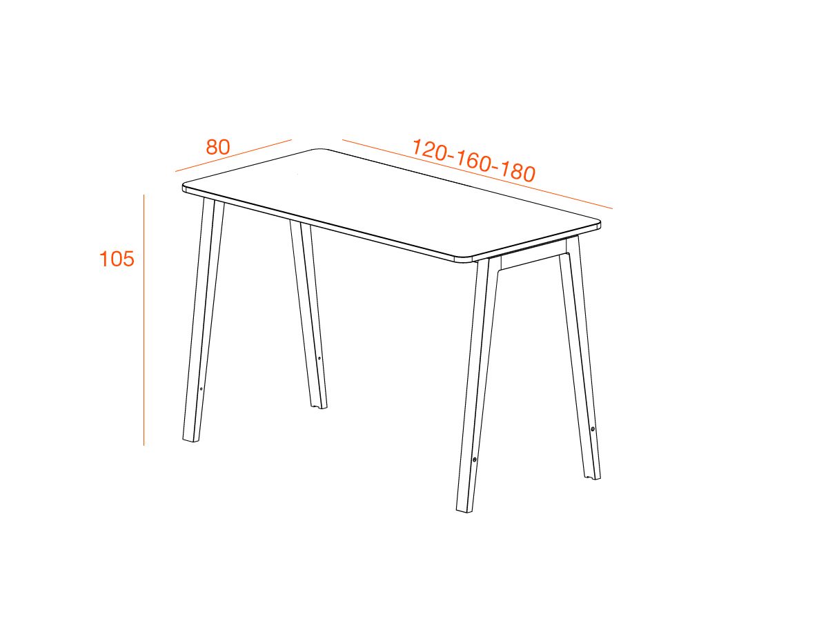 Table haute Arken Wood - design ergonomique - piètement hêtre massif et poutre métallique_2