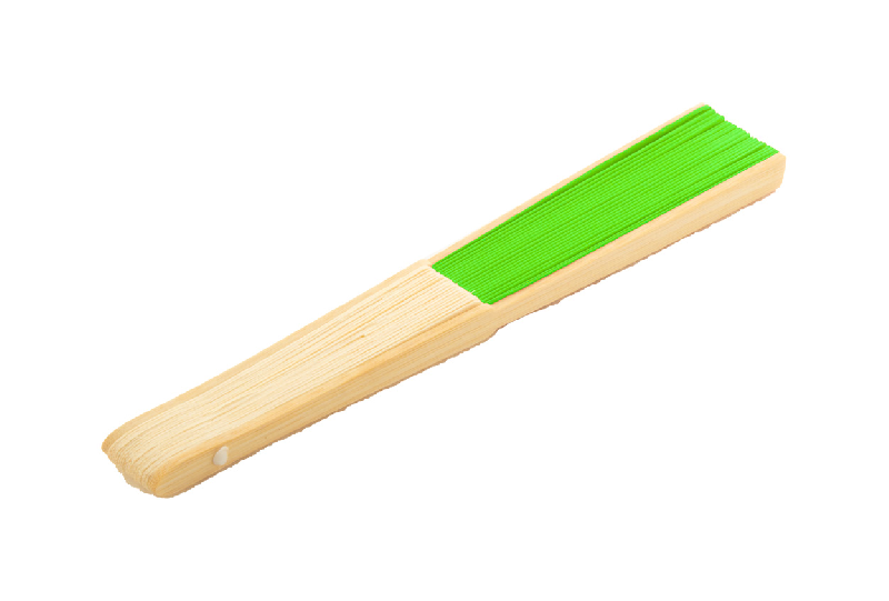 Éventail en papier - branches en bambou - couleur vert - 17.3 gr_2