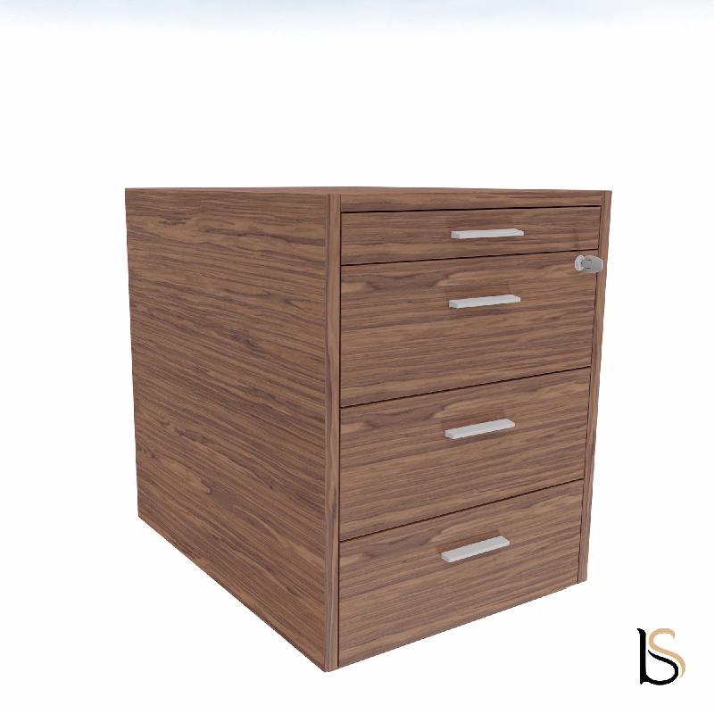 Caisson de rangement 3 tiroirs X9 - X10 - Officity. - Noyer américain_2