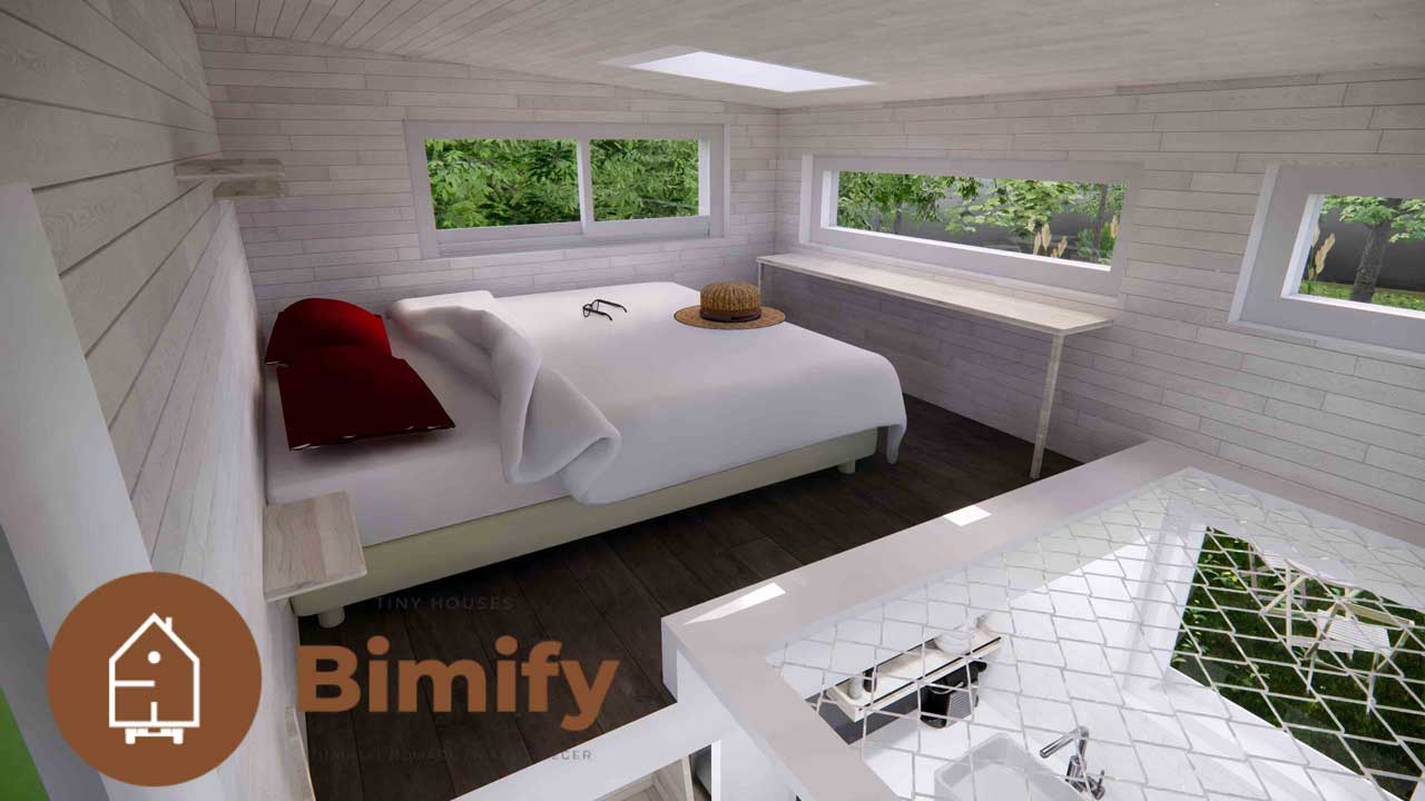 Tiny house double mezzanine - 4 à 6 personnes - Modèle Tiny Cosy 660 - Superficie totale 21,57 m²_2