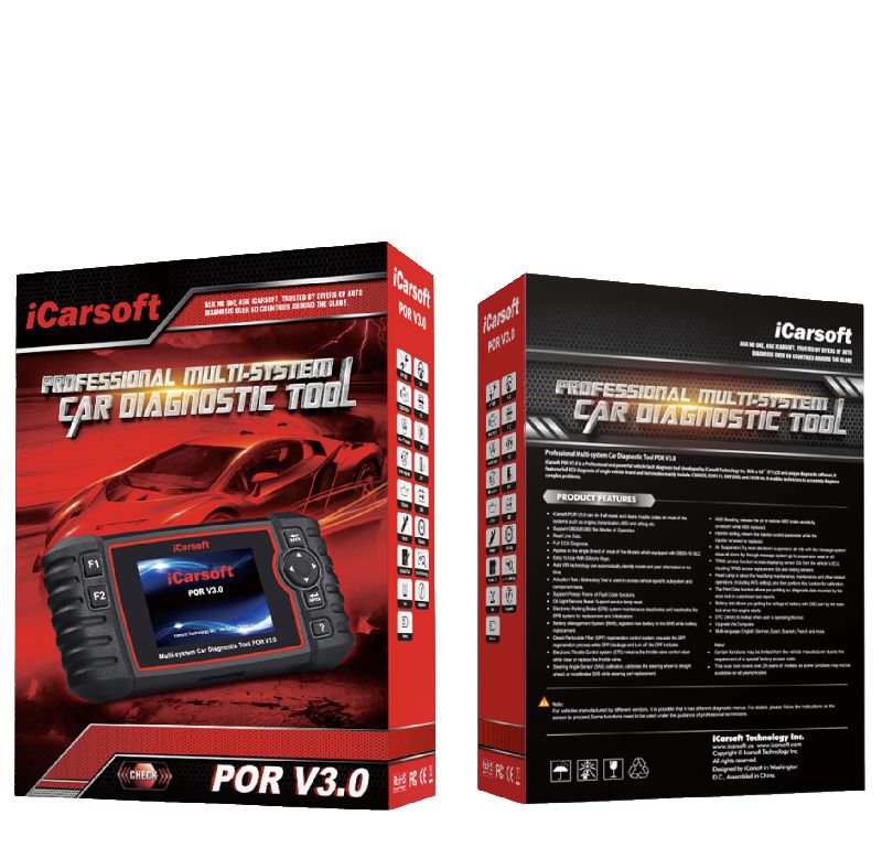 Diagnostic tous systèmes pour véhicules Porsche avec iCarsoft POR V3.0