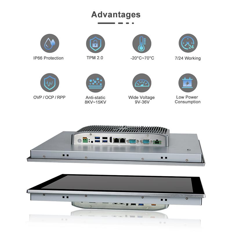 Panel PC industriel fanless 19 pouces SXGA - EVI-19SAC - 450 cd/m² - Contrast 1000:1 - Processeurs Intel Core i3/i5/i7_2
