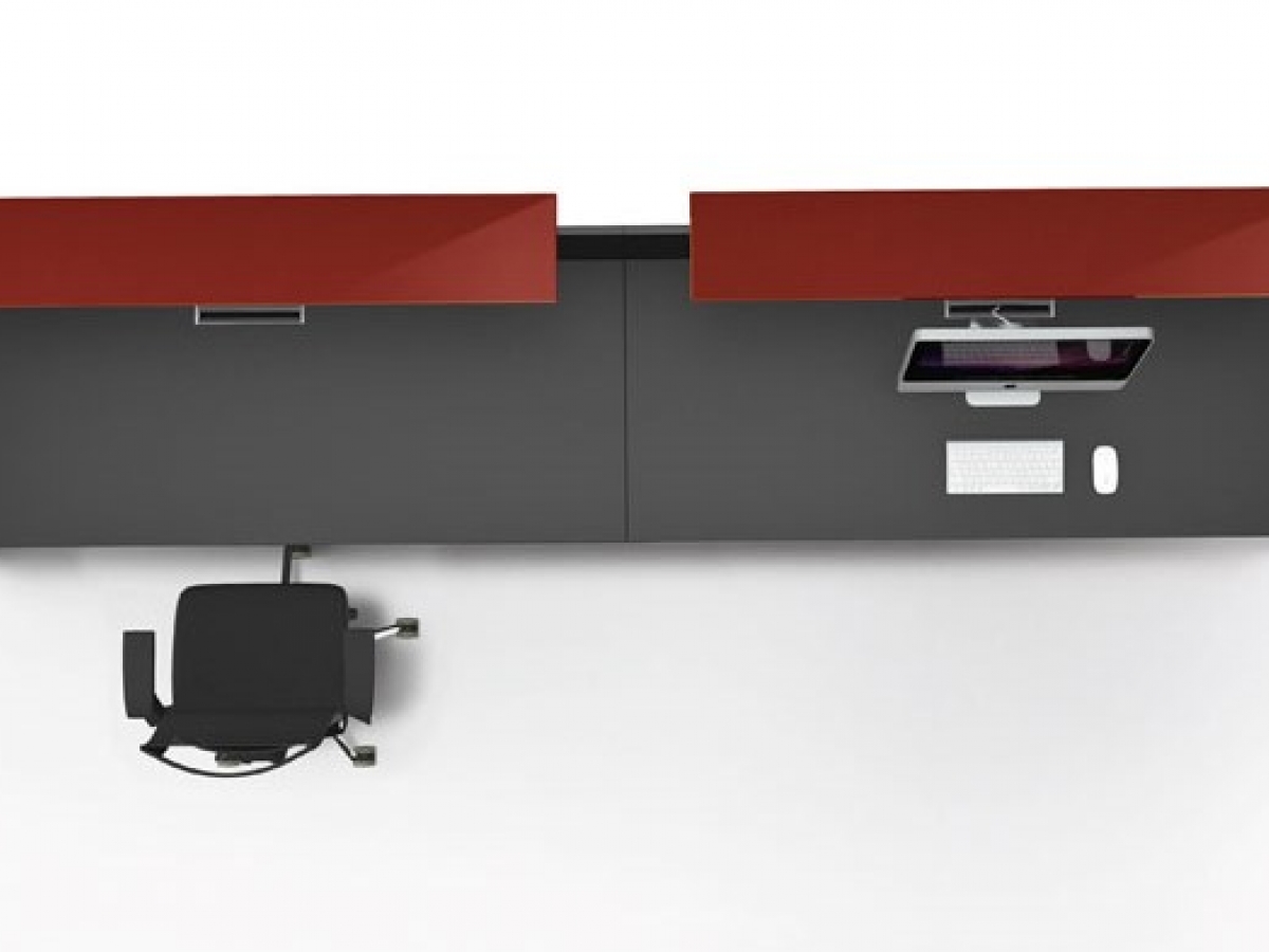 Banque d'accueil linéaire et contemporaine - YO - Design moderne, modulaire et personnalisable_2