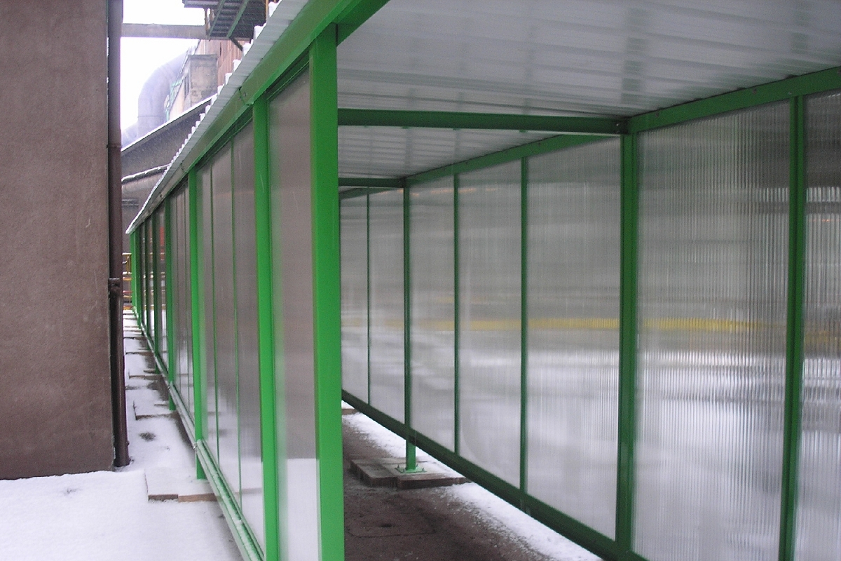 Passage couvert à toit plat avec pente arrière 5% - Série AP - Sur mesure - Dimensions personnalisables_2