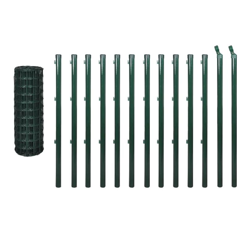 Vidaxl clôture euro acier 25x1,5 m vert 140571_2