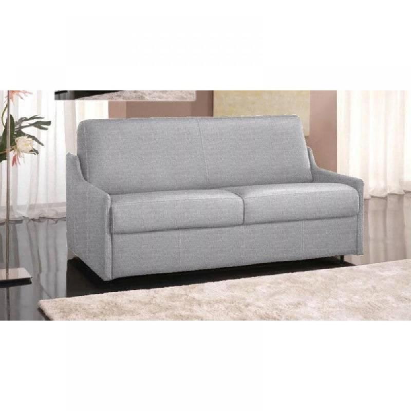 Canapé lit convertible 4 places Luna - ouverture express 160 cm - tweed gris - matelas 16 cm_2