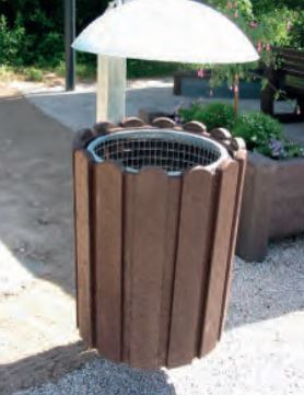Corbeille publique 4 ronde SCORI - 55 litres - Résistant aux intempéries - Extensible_2