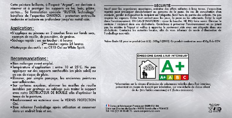 Dorure, patiné, oxytol, argenture 0.125 l - Antirouille ultra-résistante intérieure & extérieure, rendement 10 m²/l, 1.25 m² par pot_2