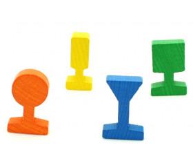 Panneau circulation carré vert en bois - 12 x 12 x 4 mm_2