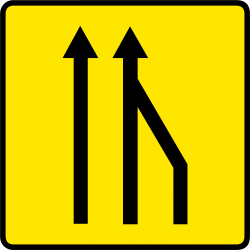 Panneau de voirie temporaire KD10A ex2D - Réduction des voies à droite - signalisation de déviation_2