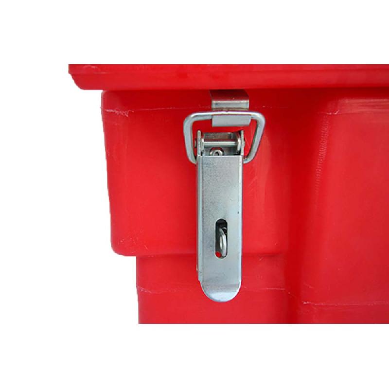 Bac à sable 100L avec pelle et grenouillères cadenassables - Polyéthylène haute densité - Marque Plast'Up Rotomoulage_2