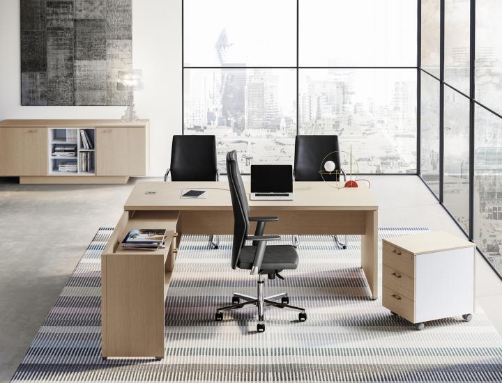 Bureau de direction à piètement en mélamine - ergonomique et esthétique DELTA - Ref : 155011_2