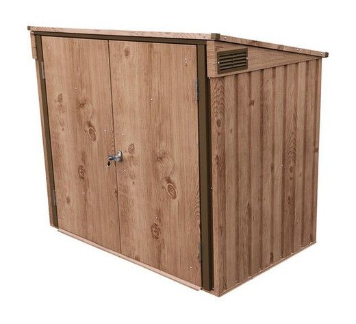 Duramax - cache-conteneurs et abris poubelle - métal aspect bois - 150 x 90 cm - anticorrosion et anti-UV_2