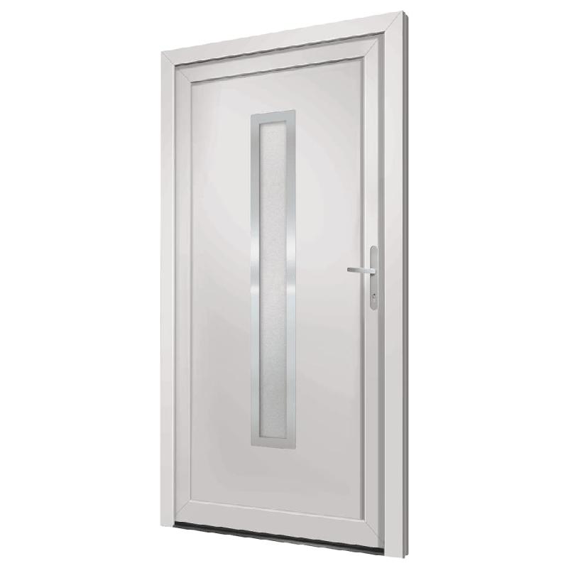Vidaxl porte d'entrée blanc 98x190 cm pvc 3187892_2