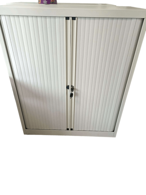 Armoire à rideau métallique d'occasion - 43x100x130 cm - Verrouillage sécurisé - Métal durable_2