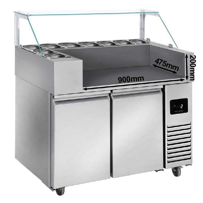 Meuble chariot réfrigéré pour crêpes, gaufres et planchas - 2 portes | QDM_2