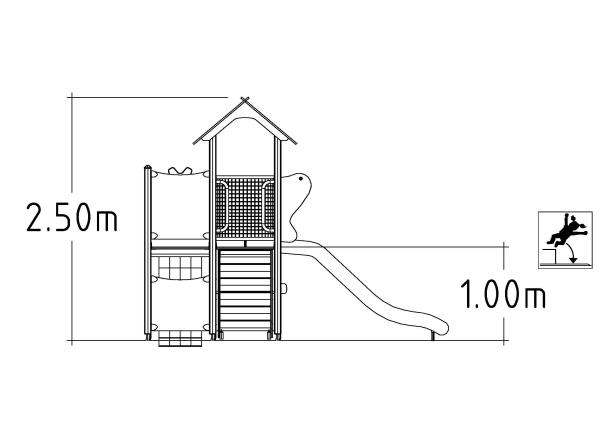 Structure multi-jeux 3 à 5 ans - Unimini Hally 8046755 - Poteaux bois et panneaux HPL - Hags_2