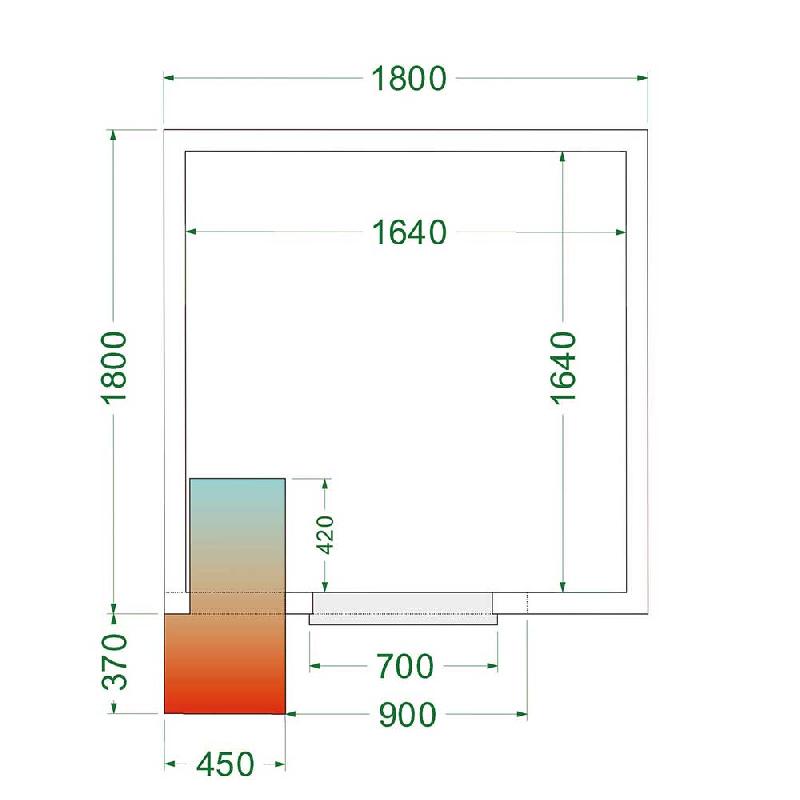 Chambre froide positive 5,49 m3 (1800 x 1800 x 2200 mm) avec monobloc de paroi_2