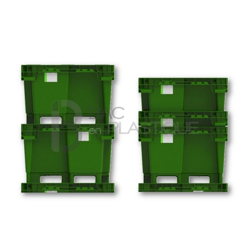Caisse-palette JumboNest gerbable et emboîtable - 8282200415 - 520L, base renforcée, HDPE_2