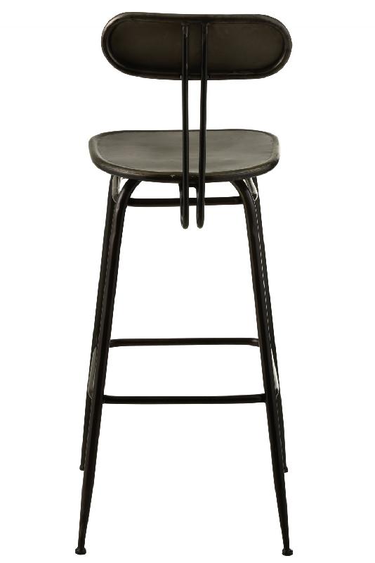 Tabouret de bar industriel INTU - métal noir avec dossier - dimensions H104 x L45.3 x P46.5 cm_2