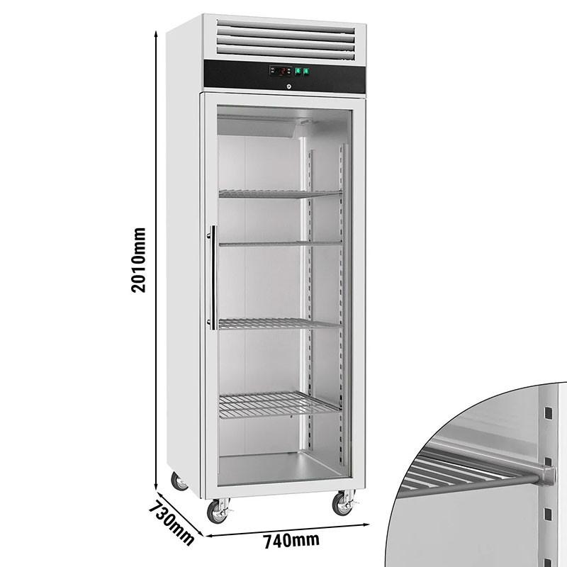 Armoire réfrigérée  positive Inox vitrée sur roulettes - 600 L | GGM_2
