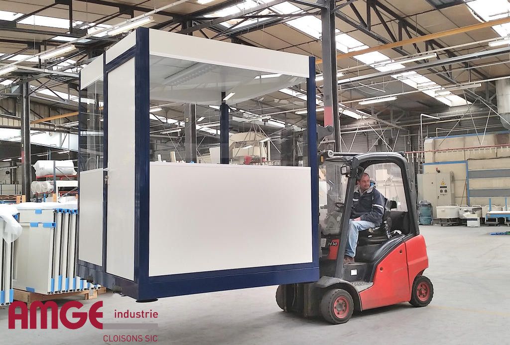 Cabine de bureau palettisable - aménagement intérieur économique, version en kit ou montée d'usine_2
