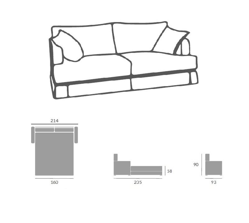 Canapé convertible express VIENA 160x190 cm - Base juponnée - Tissu personnalisable - Matelas épais 13 cm_2