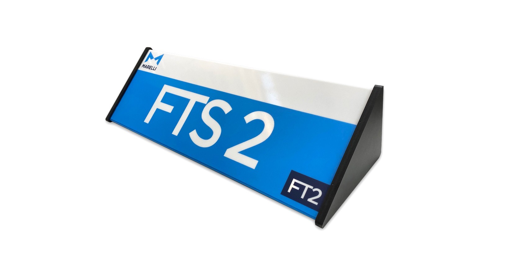 Enseigne lumineuse au plafond - Plexiglas blanc thermoformé - Triangulaire - LED - 30 à 150 cm_2